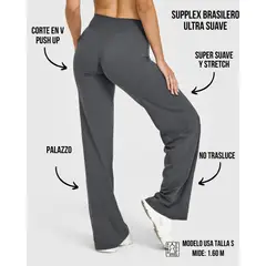 GENERICO - LEGGIN DEPORTIVO PALAZO CORTE EN V - LEGGING MUJER WIDE LEG - LEGGING PALAZO MUJER - PALAZO MUJER