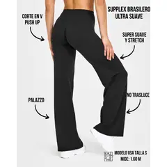 GENERICO - LEGGIN DEPORTIVO PALAZO CORTE EN V - LEGGING MUJER WIDE LEG - LEGGING PALAZO MUJER - PALAZO MUJER