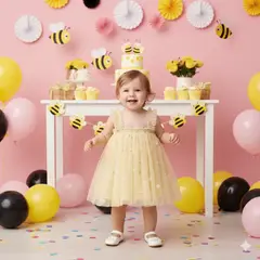 GENERICO - VESTIDO PARA NIÑA BEBE DE ABEJITA CHIQUITITA