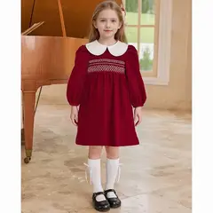 GENERICO - VESTIDO TERCIOPELO NAVIDEÑO NIÑA