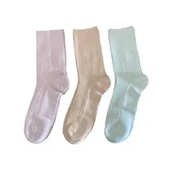 MINTANA - PACK 3 MEDIAS SIN COSTURA LARGAS ALGODON HILO MUJER