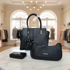 GENERICO - Cartera mediana Athena Bag set de 3 piezas text