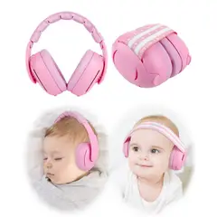 GENERICO - NUEVAS OREJERAS ANTIRUIDO 2 en 1 PARA BEBÉS Y NIÑOS - ROSADO