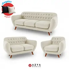 AZYA MUEBLES - Juego de Sala Ceres 3-2-1 + Cojines Decorativos