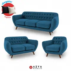 AZYA MUEBLES - Juego de Sala Ceres 3-2-1 + Cojines Decorativos