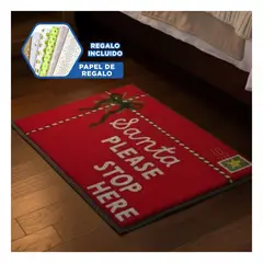 GENERICO - Tapete de Navidad Santa Please Stop Here para Puerta Y+Papel Regalo