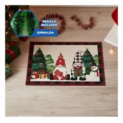 SKYBLOO - Tapete de Bienvenida de Duendes Festivos 40x60cm para la Casa Y+Guirnalda Nav
