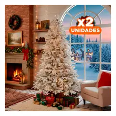 SKYBLOO - Pack2 Pino Nevado de 210cm para Decoración Navideña Elegante del Hogar Peruano Y+Regalo Sticker