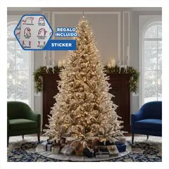 RYBIU IMPORT - Árbol Navideño Nevado Verde y Blanco 180cm para Ambientes Cálidos y Festivos Y+Regalo Sticker