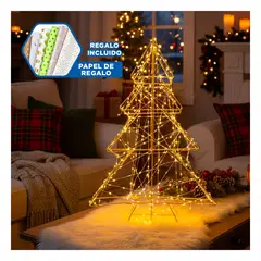 RYBIU IMPORT - Pino Festivo de Luces Brillantes para Navidad Hogar de Amarillo Y+Papel Regalo