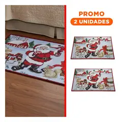 RYBIU IMPORT - Pack2 Tapete Decorativo de Santa en Trineo con Ardilla