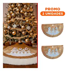 RYBIU IMPORT - Pack2 Base para Árbol de Navidad 1m Borde Luminoso de Lentejuelas Dorado