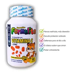 GENERICO - GOMITAS DE VITAMINA C + ZINC PARA NIÑOS - DEFENSAS FUERTES - 60 GOMITAS SABOR NARANJA