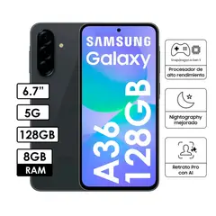 SAMSUNG - CELULAR GALAXY A36 5G 6GB RAM 128GB ROM COLOR NEGRO