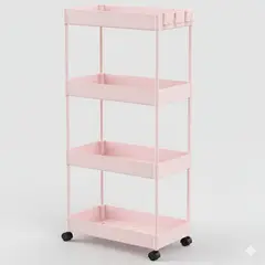 GENERICO - CARRITO ORGANIZADOR 4 NIVELES - COLOR ROSADO