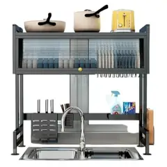 OEM - Escurridor de Platos Doble Nivel con Tapa Protectora – 85 cm