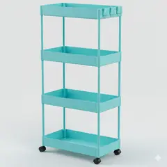 GENERICO - CARRITO ORGANIZADOR 4 NIVELES - COLOR TURQUEZA