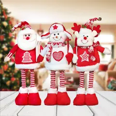 NOEL - PACK DE 3 MUÑECOS PATILARGAS - DECORACION NAVIDAD - DESDE 52CM ALTO X 18CM ANCHO HOCKEY RED STAR
