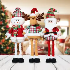 NOEL - PACK DE 3 MUÑECOS PATILARGAS - DECORACION NAVIDAD - 74CM ALTO X 22CM ANCHO MERRY DOLLS