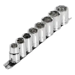 Truper - Dados milimetrico cuadro 1/2" , Juego de 8 unidades Pretul
