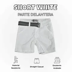 YONISTERS CLOTHING - Short Niño Casual Algodón Drill Tafeta Blanco Yonister Clothing