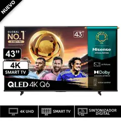 HISENSE - Televisor Smart TV 43” QLED 4K UHD 43Q6QV