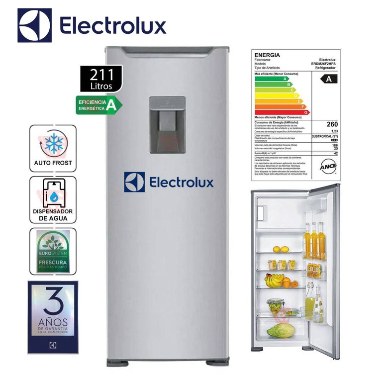 Refrigeradora Frost 211Lt Gris - ERDM26F2HPS