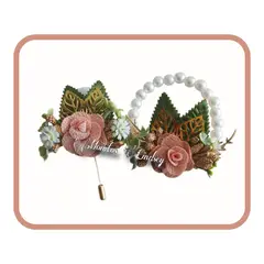 GENERICO - Conjunto De 1 Corsage Muñeca Y 1 Boutonniere NUDE-
