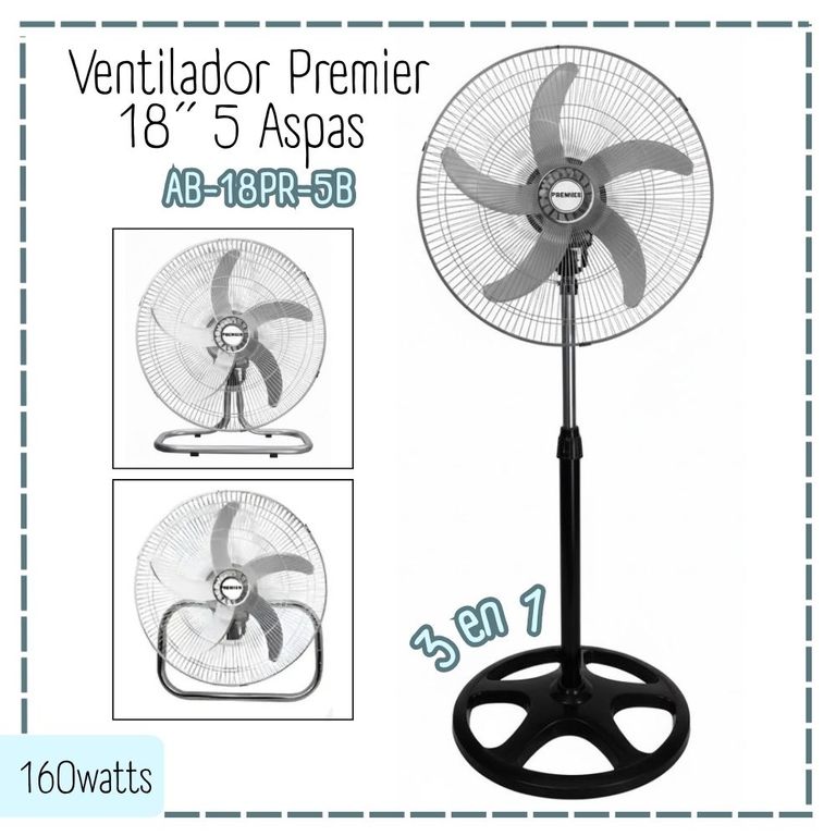 Ventilador de 18 Pulgadas 160watts - Plateado