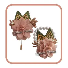 GENERICO - Conjunto Corsage Muñeca Y Boutonniere NUDE-