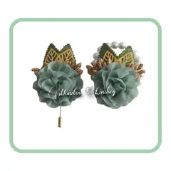 GENERICO - Conjunto De Corsage De Muñeca Y Boutonniere VERDE OLIVA-