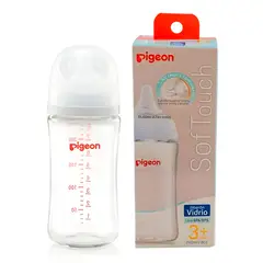 PIGEON - Biberon Vidrio 240ML Anticólico y Libre de BPABPS