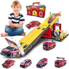 GENERICO - Estación de Bomberos Pista de Carreras Portátil Rojo