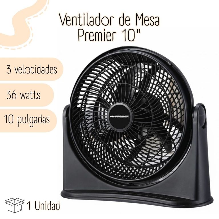 Ventilador Premier de Mesa de 10”- Negro