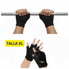 GENERICO - Guantes mitones color Negro Gym fitness Lycra XL