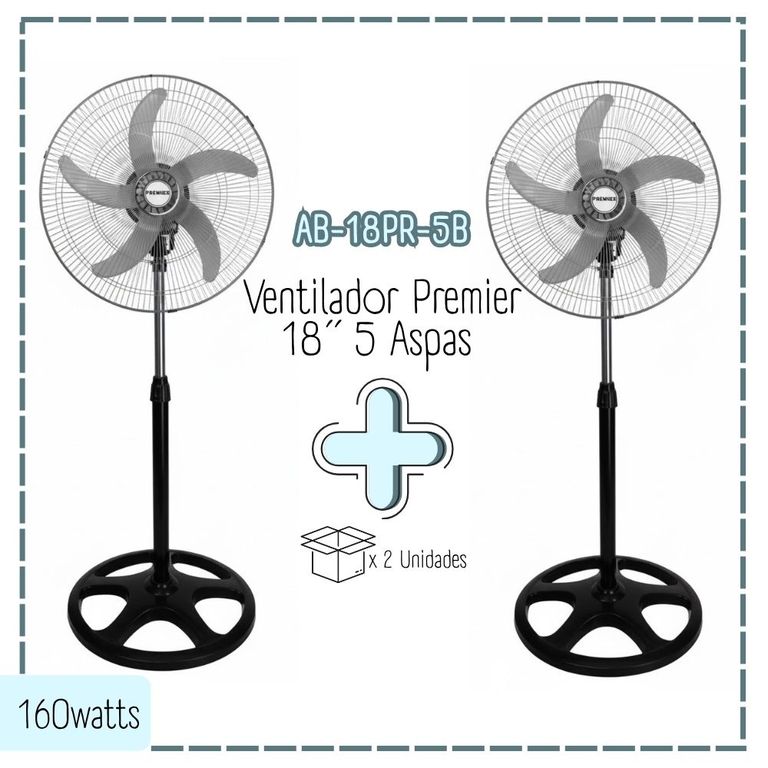 Ventilador Premier De 18 X2 Unidades - Plateado