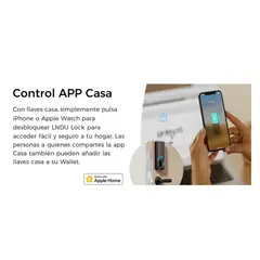 GENERICO - Cerradura inteligente Smart Lock HK01 con Huella Digital Bluetooth Homekit