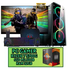 AMD - PC GAMER RGB RYZEN 7 5700G SSD M2 500GB RAM 32GB MONITOR FHD 24