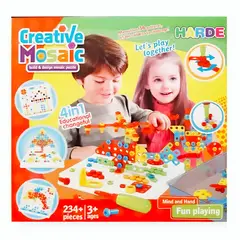 GENERICO - Juego Didáctico 4 en 1 Mosaico Creativo 234 Piezas con Destornillador y Patrones