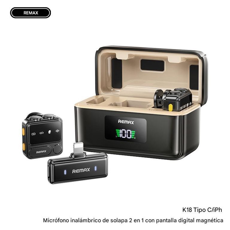 MICROFON0 INALAMBRICO SOLAPERO K18 2025 REMAX, TIPO IPHONE