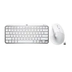 LOGITECH - Kit Teclado y Mouse Mx Keys mini + Lift Vertical Blanco