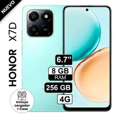 HONOR - Celular X7D 6 Pulg 256GB 8GB ram cámara principal 108MP + 5MP + 2MP 8MP Verde
