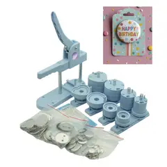 GENERICO - Máquina para Hacer Pines Botones Llaveros Metálicos Button Maker Celeste