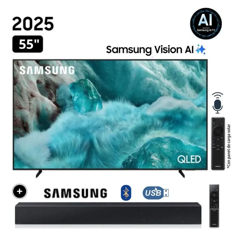 Televisor QLED 55 Visión AI Smart TV QN55Q7FAAGXPE + Soundbar HW B400