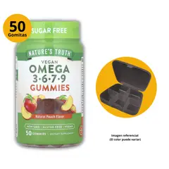 NATURE'S TRUTH - OMEGA 3, 6, 7, 9 - 50 GOMITAS VEGANAS + PASTILLERO