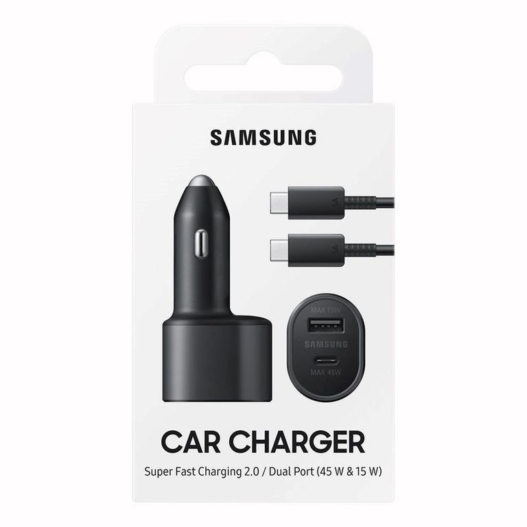 Cargador Auto 45W Súper Fast Charging 2.0 Negro