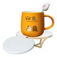 GENERICO - TAZA GATO I LOVE KITTIES AMARILLA