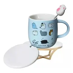 GENERICO - TAZA GATO I LOVE KITTIES CELESTE