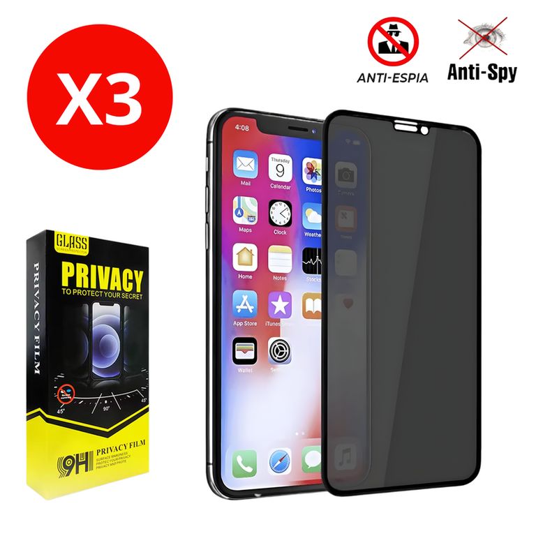 Pack x3 Mica Protector de Pantalla de Vidrio Templado Antiespía para Motorola Moto G82