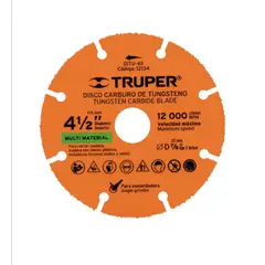 TRUPER - Disco de corte 4 1/2 multimaterial de carburo de tungsteno